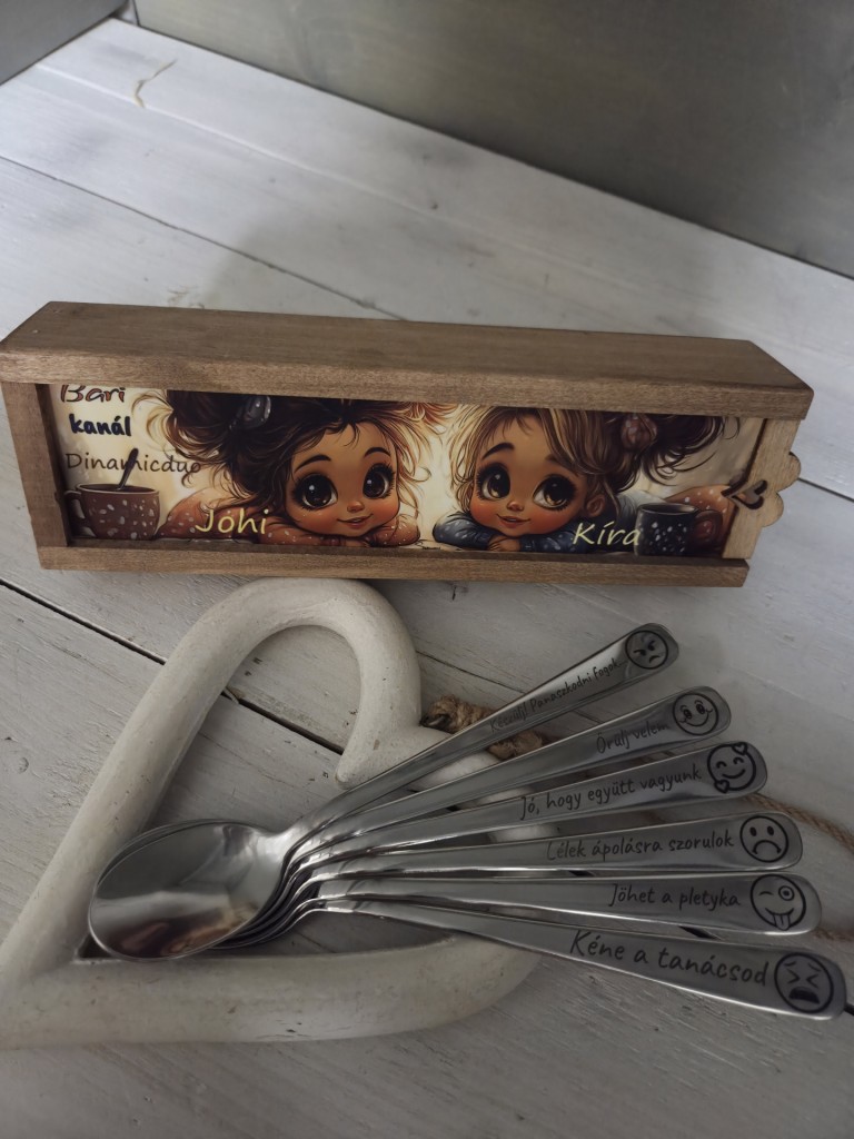 Barátság kanál ajándék készlet díszdobozban Barátnőknek