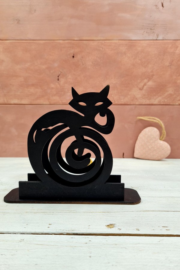 Fekete macska design szalvétatartó