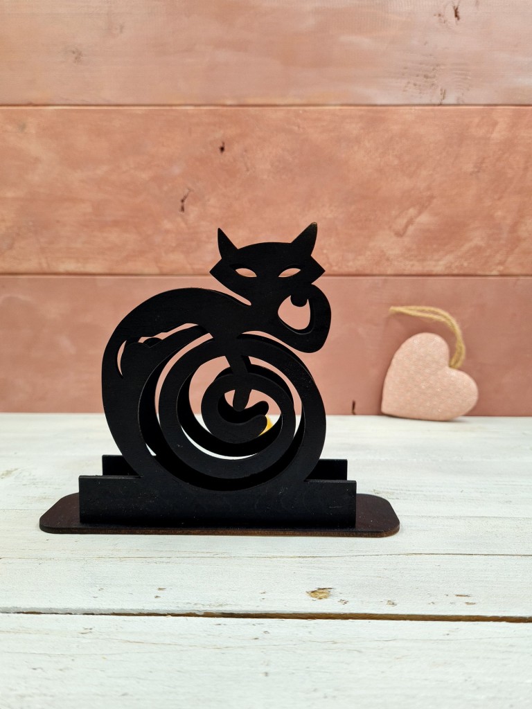 Fekete macska design szalvétatartó