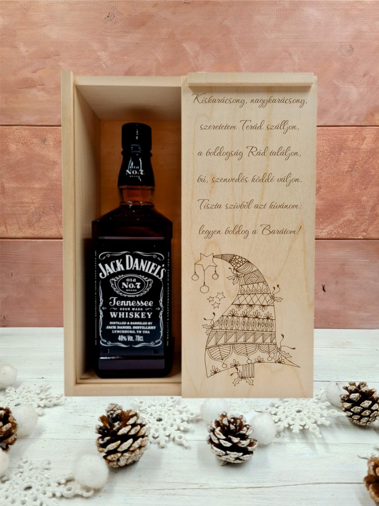 Bohém karácsonyfa italos whiskeys ajándék díszdoboz karácsonyra
